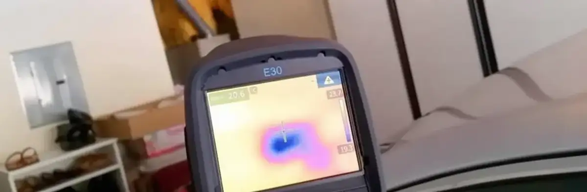 mold inspection using thermal imaging technology to detect moisture and hidden mold in a home in Naperville, IL