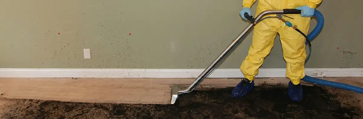 sewage removal service performing deep cleaning and extraction of sewage from an indoor area in Naperville, IL